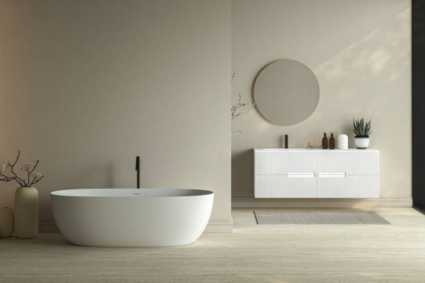 Ristrutturazione bagno Como vasca freestanding arredi legno Gama Milano